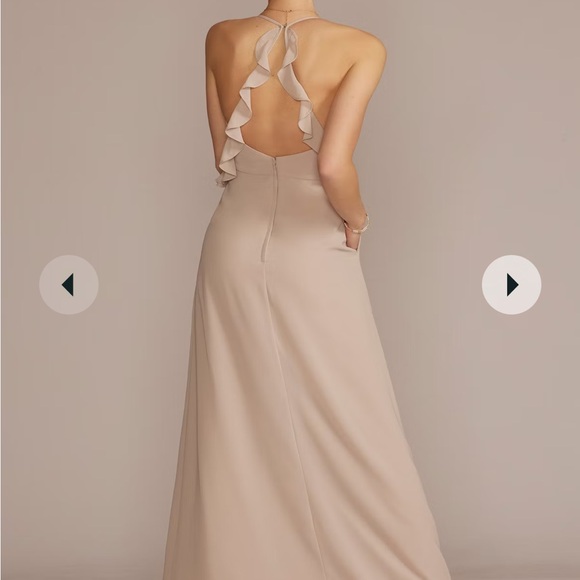 David’s bridal Chiffon Ruffle Empire Waist Dress - Picture 2 of 4